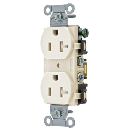 HUBBELL WIRING DEVICE-KELLEMS Commercial Specification Grade Duplex Receptacles BR20LATR